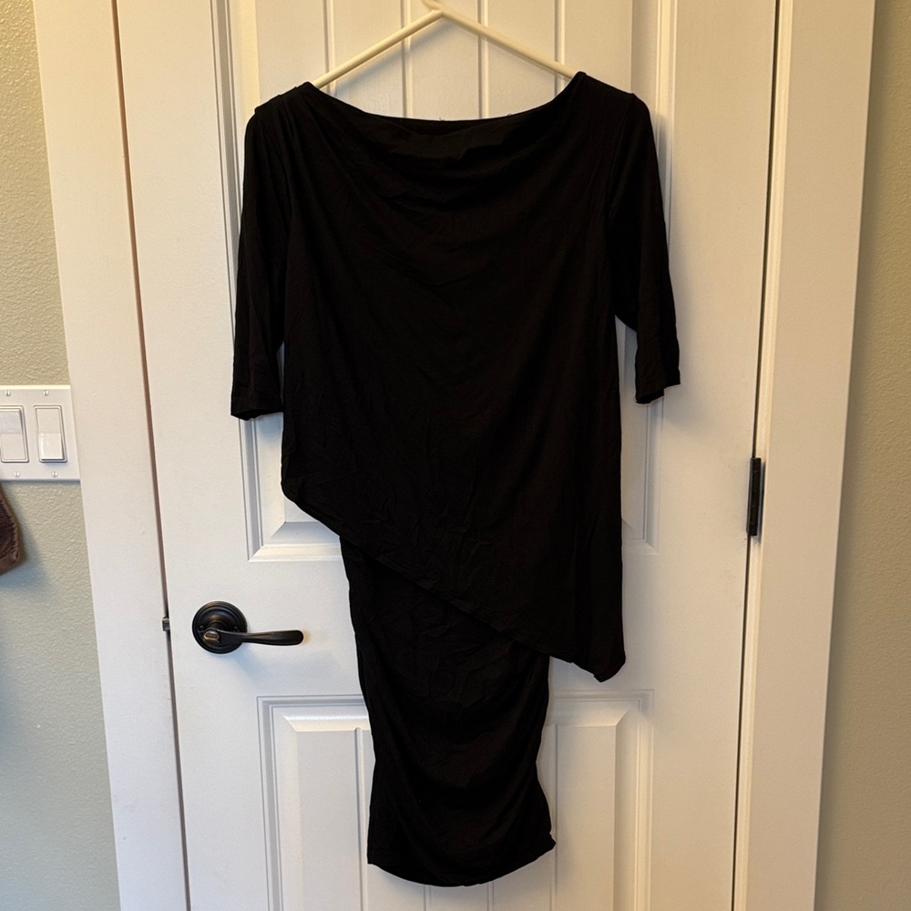 Three Dots Black Asymmetrical Dress